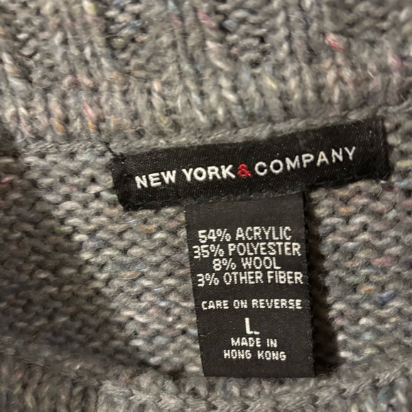 New York & company poly knit big collar sweater L - Picture 6 of 9